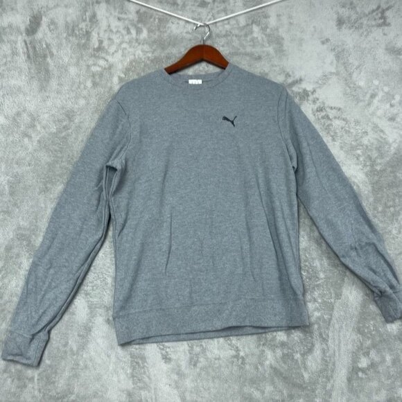 Puma Mens Medium Gray Crewneck Sweatshirt Long Sleeve Casual Fit a1417 - Picture 1 of 5